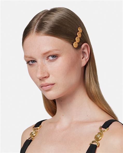 medusa tribute hair clip versace|Tribute Medusa hair clip in gold .